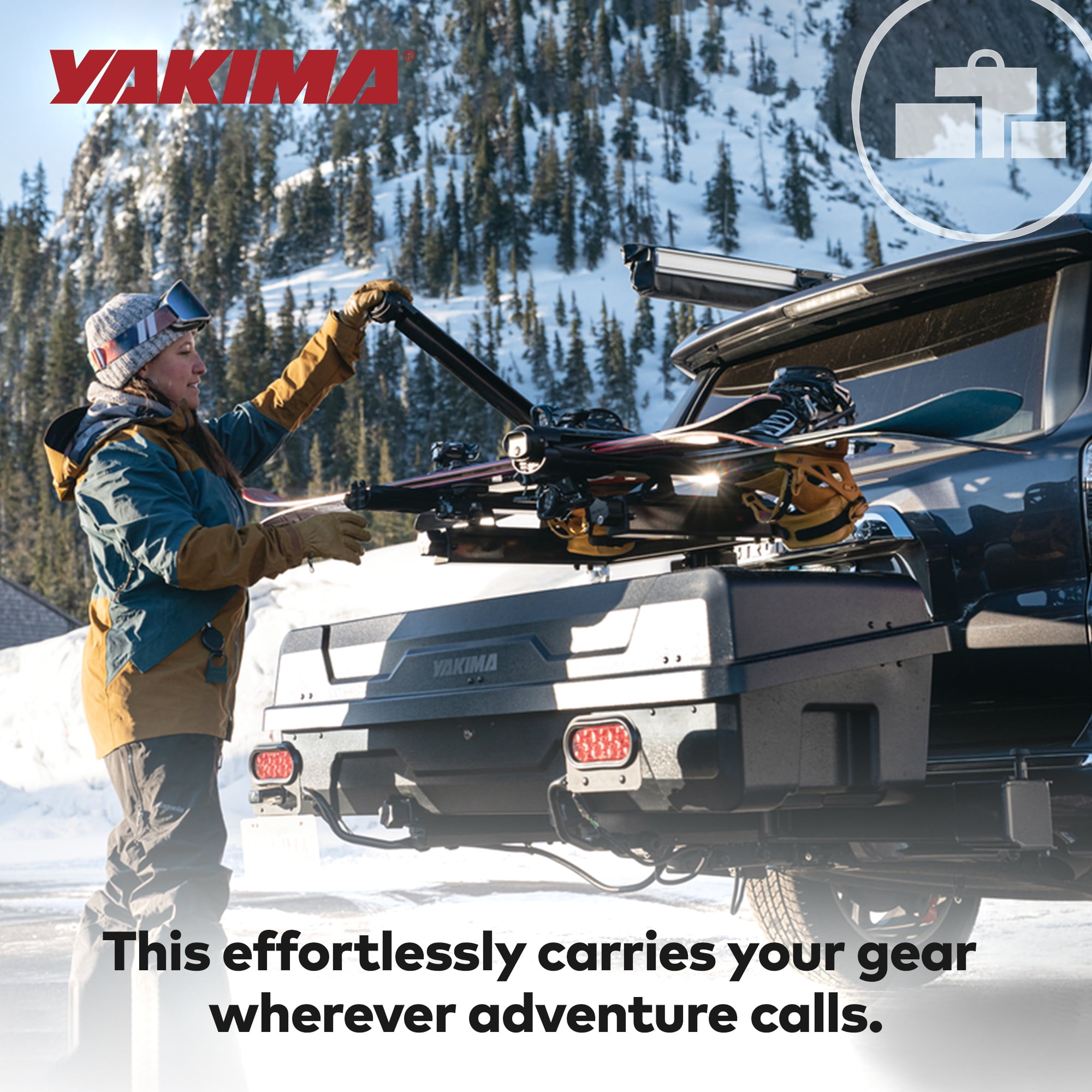 Yakima EXO SnowBank 5 Ski or 4 Snowboard Universal Mount Travel Roof Rack