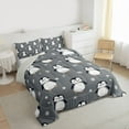 thumbnail image 3 of Manfei Kawaii Penguin Bedding Comforter Set,Hello Winter Twin Comforter Sets,Gray White Black Bedding Set For Girls Boys,Microfiber Bedroom Decor Reversible,2pcs, 3 of 8