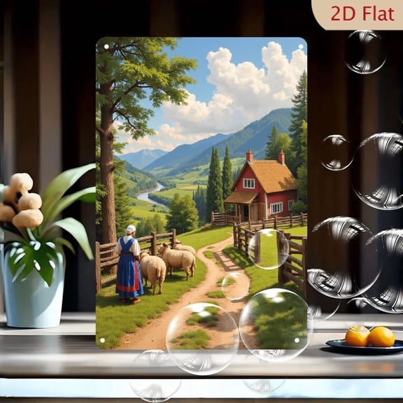 Retro Farmhouse Style Home Decoration Metal Tin Sign 12x8 Inch Wall Art Outdoor Garden Decor