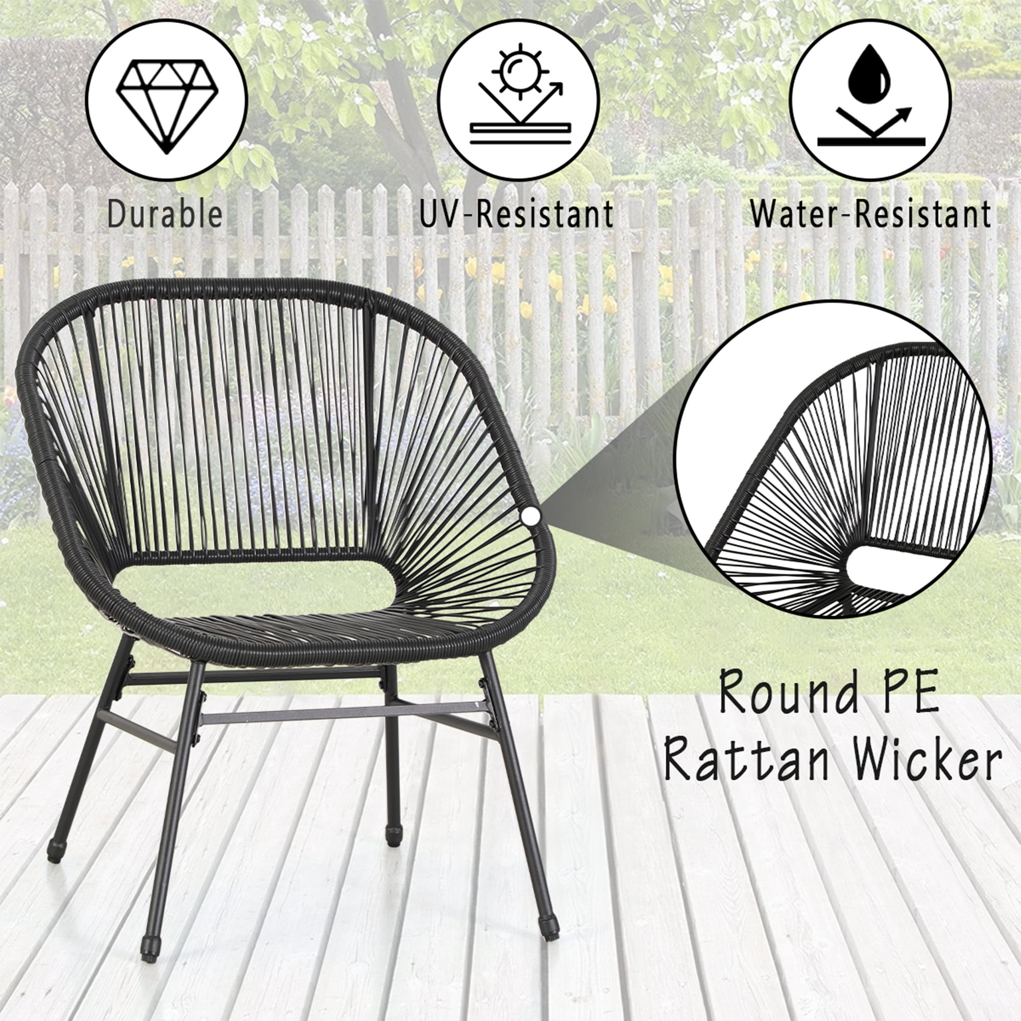 Black string garden chairs sale