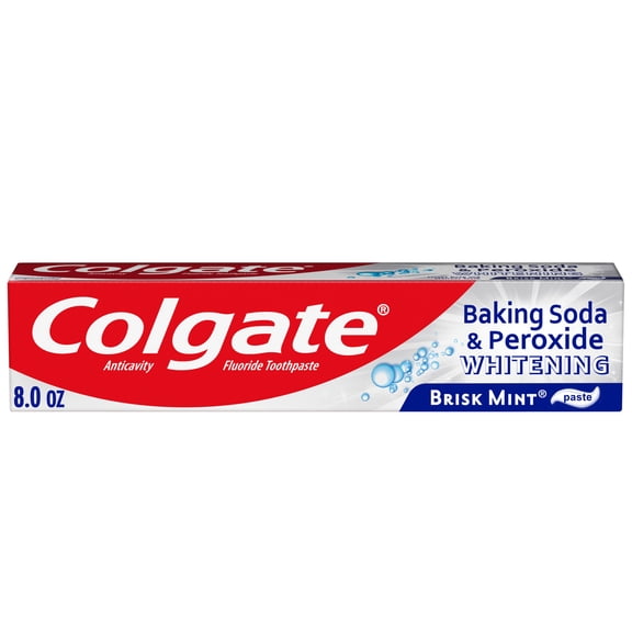 Colgate Baking Soda and Peroxide Whitening Toothpaste, Brisk Mint, 8 oz