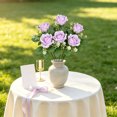 thumbnail image 5 of Fake Flowers Realistic Silkly Rose Bouquet, 7 Stems 12.99 Inch Artificial Faux Flower Arrangement No Fade, Waterproof for Wedding Bridal Bouquets, Photography, Home Centerpieces Decor, 5 of 6