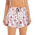 thumbnail image 2 of Goofa Flower Leaves Printed Women 2 in 1 Running Shorts,Quick Dry Athletic Workout Shorts,High Waisted Athletic Shorts with Liner Pockets-Medium, 2 of 9