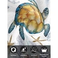 thumbnail image 7 of Coastal Turtle Cloth Napkins Set of 6 Reusable Dinner Napkins, Ocean Nautical Starfish Conch Seashells Cocktail Napkin Washable Table Napkins for Wedding/Holiday Party/Baby Shower 20"x20", 7 of 7