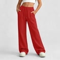 thumbnail image 5 of Vibrex Girl's Wide Leg Sweatpants Elastic High Waisted Loose Pants with Pockets Solid Color Atheltic Casual Drawstring Sweat Pants 5-14 Years, 5 of 9
