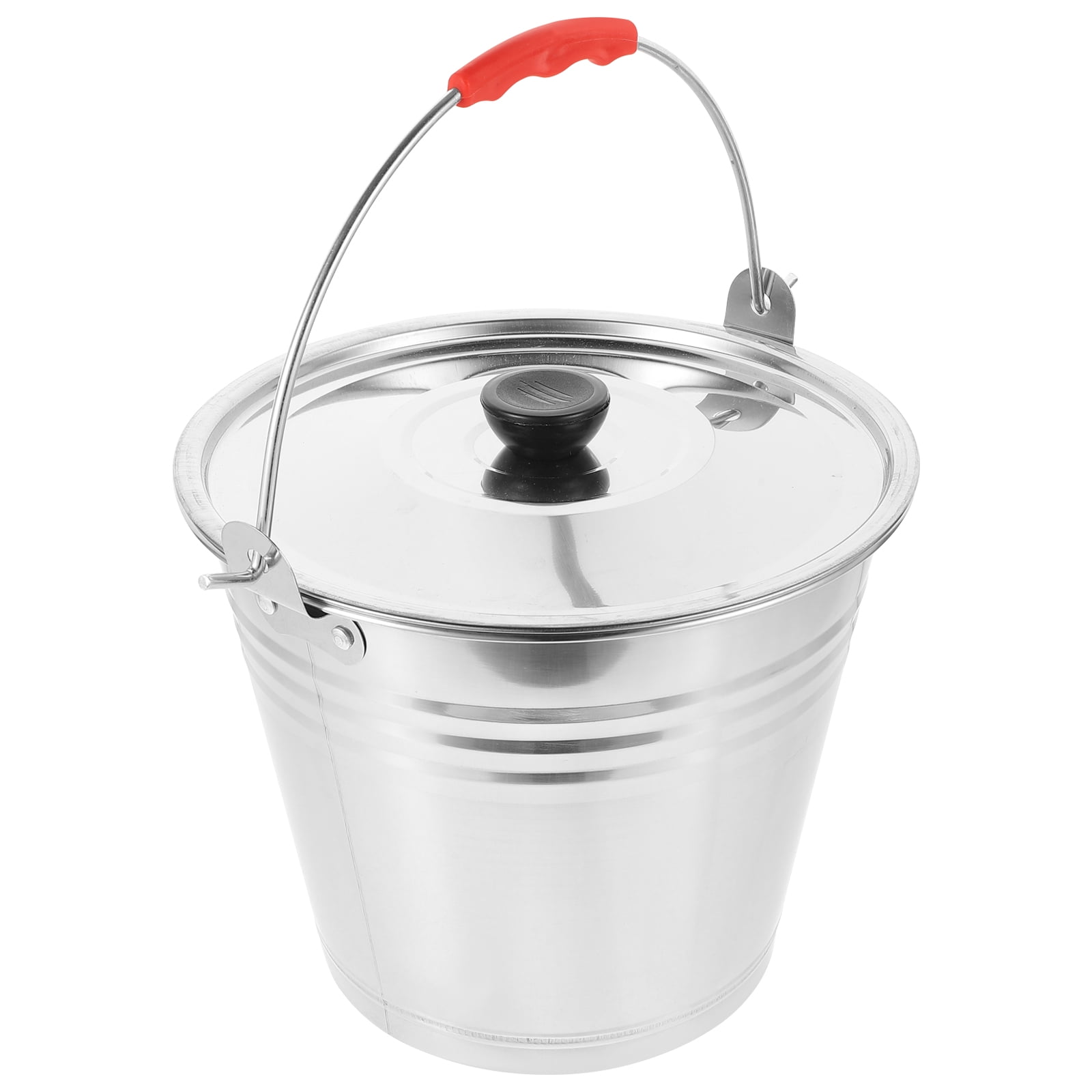Homoyoyo stainless steel bucket water pail metal water bucket small bucket  with handle cat food container round vases for centerpieces multipurpose