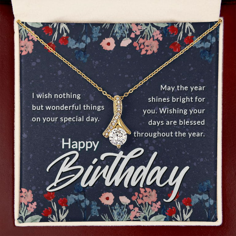 Happy Birthday Message Card Alluring Ribbon Necklace 