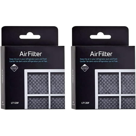 2 Pack 6 Month Replacement Refrigerator Air Filter LT120F fits Kenmore 9918 Part # ADQ73334008 & ADQ73214404 LG LT120F , White