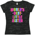 thumbnail image 3 of Inktastic Worlds Best Little Sister Women's T-Shirt, 3 of 5