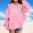 thumbnail image 2 of Weebloom Girls Hoodie Jesus Girl Hoodies Sweatshirts For Toddler To Big Kids Hoodie Letter Long Sleeve Pocket Hoodie Jacket Outwear Light Pink 1-2 Years, 2 of 4