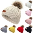 thumbnail image 4 of Gorro con pompón para niño y niña, gorro cálido para bebé y niño pequeño, pompones desmontables de punto, 4 of 4