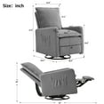 thumbnail image 3 of Gelloan Upholstered Swivel Glider and Recliner Nursery Chair,Grey, 3 of 7