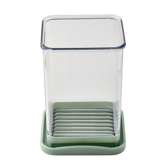 Cook With Color Speed Slicer Cup, 1.25 Cup Measuring Container with Stainless Steel Blades, Fruit and Vegetable Slicer, Sage