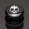 thumbnail image 4 of A Pair of Electro 3D Skull Resin Inlay Double Flared Ear Gauge Plug, 4 of 4