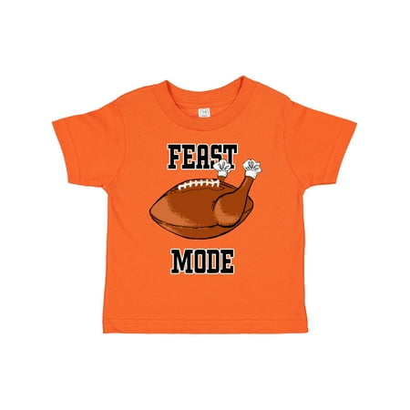 

Inktastic Thanksgiving Feast Mode Turkey Football Gift Toddler Boy or Toddler Girl T-Shirt