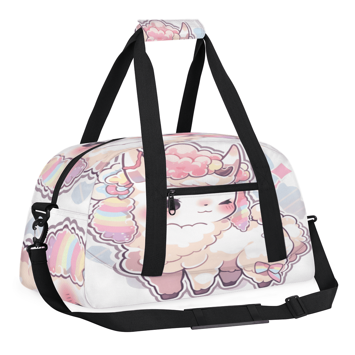 Herdesigns Cute Cartoon Sports Duffle Bag for Women & Men, Sheep Gym Bag Dance Bag Overnight Bag Carry On Weekender Travel Bag
