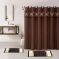 thumbnail image 2 of 15-P NAVY BUTTERFLY ANGEL Bathroom Bundle Mat Set  2 (Two) Embossed Thick Bath Rugs  1 (One) Embroidery Shower Curtain and 12 Fabric Covered Rings Included (Navy), 2 of 6