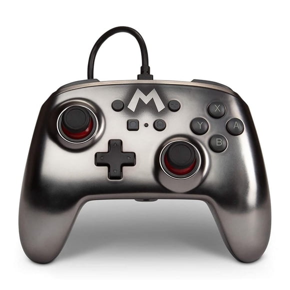 Control Alámbrico Power A para Nintendo Switch Mario Silver