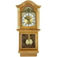 thumbnail image 2 of Bedford Clock Collection 26" Antique Mahogany Cherry Oak Chiming Wall Clock with Roman Numerals, 2 of 2