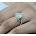 thumbnail image 6 of Vintage Aquamarine Ring-Cushion Aquamarine Ring-925 Sterling Silver Ring-White Topaz Gemstone Ring-Promise Women Ring, 6 of 15