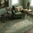 thumbnail image 3 of Kokia 6x9 Vintage Oriental Area Rug for living Room, Dark Green Low Pile Stain Resistant Non-Slip Washable Rug for Bedroom with Distressed Medallion Pattern, 3 of 8