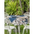 thumbnail image 2 of Outdoor Tablecloth with Umbrella Hole and Zipper, Vintage Country Round Table Cloth 60 Inch Waterproof Tablecloth, Blue Rustic Texas Star Vines Wooden Grain Picnic Table Cover for Patio Camping, 2 of 7