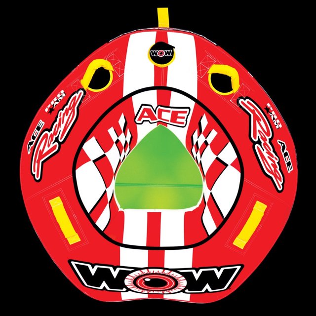World of Watersports Towable Tube 15-1120 Ace Racing; Arrow Shape; 1 Rider Capacity; 50 Inch Length x 48 Inch Width; Multi-Color; Nylon Cover With Zipper/Heavy Duty PVC Bladder