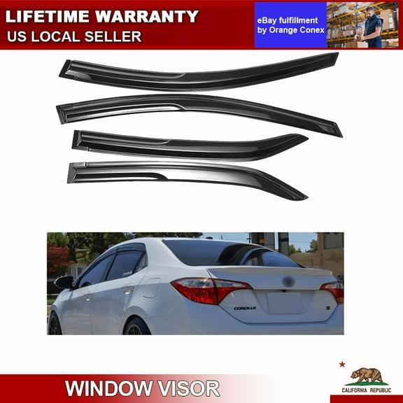 Celepoir Window Visor Vent Shade Rain Guards Mugen Style For 2014-2019 Toyota Corolla