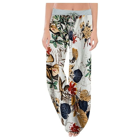 

Shpwfbe Sweat Pantswide Leg Pants For Womenpants For Women Casual Printed Comfy Pajama Lounge Palazzo