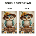 thumbnail image 4 of 30x45Cute Owl Welcome Garden Flag Rustic Welcome Yard Flag Sunflower Accent Cartoon Outdoor Welcome Flag for Front Yard Decor, Porch Decoration, Garden Welcome, Outdoor Gathering, Farmhouse Decor, 4 of 9