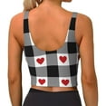 thumbnail image 2 of Yiaed Heart Black Buffalo Plaid Gingham Print Ladies Waistcoat Women Sports Vest Vest Sports Women Sports Top Yoga Vest for women-XX-Large, 2 of 8