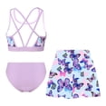 thumbnail image 2 of YONGHS Girls Printed Crop Tank Top with Skirts Bottoms 3 Piece Set Rash Guard Swimwear Bathing Suit Lavender 12, 2 of 6