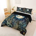 thumbnail image 2 of jejeloiu Nautical Botanical Full Size Comforter Sets For Girls,Calm Print Bedding Comforter Set,Multicolor Navy,Black Reversible,3pcs,1 Comforter and 2 Pillowcases, 2 of 7