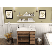 Tennant Brand 36 Wood Finish Bathroom Vanity with White Quartz Top