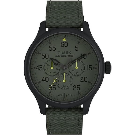 Timex TW4B31000 Men's Expedition Field 43mm Watch - Brown Strap Black Dial Gunmetal Case