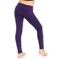thumbnail image 3 of Stretch Is Comfort Stretchy Girl's Cotton Leggings Purple Large, 3 of 6
