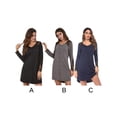 thumbnail image 7 of BRC Ladies New Lace Stitching Solid Color Plus Size Pajamas Nightgown, 7 of 7