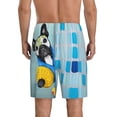 thumbnail image 3 of Bixox Men's French Bulldog Dog in a Bathtub printed lightweight casual shorts, soft sleep shorts with pockets., 3 of 7