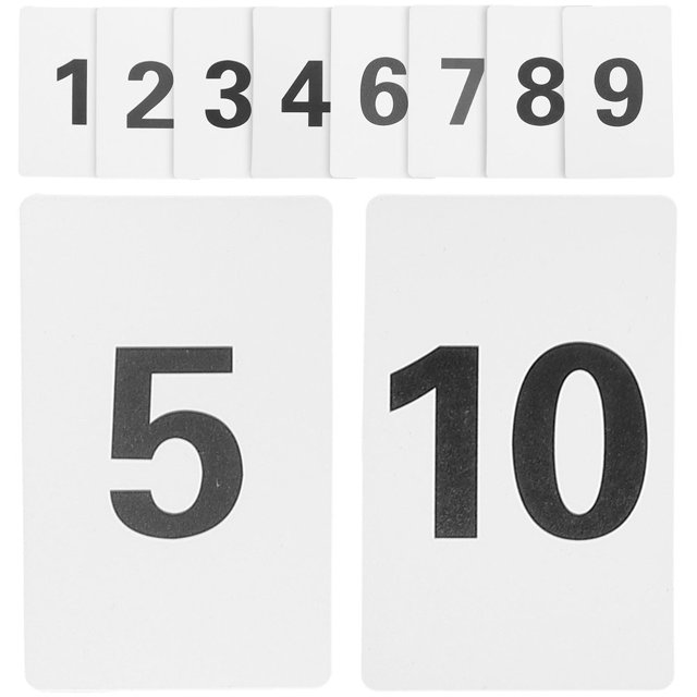 HLONK Carte Numérique 10 Pcs Cartes Numériques 1-10 pour Table Plastique Service à la Clientèle Pratique Mariée Blanc