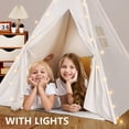 thumbnail image 3 of Tipi Tent Sumbababy para niños con funda de transporte de lona natural, 3 of 7