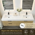 thumbnail image 5 of Livia 72" Wall-mounted Wood Vanity in Nature Brown Artificial Sink no Mirror, 5 of 12
