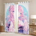 thumbnail image 2 of Feelyou Pink Tokyo Curtains Pack of 2 (42x84 Each), Japan Anime Girl Curtains Blackout, 2 of 6