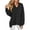 Black, variant on Women's Plus Size V-Neck Pullover Pink Sweatshirt - Casual Oversized Long Sleeve Top, Solid, Spring/Autumn/Winter, S-2XL