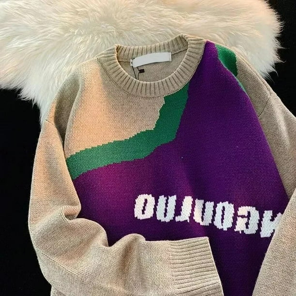 Suéter de punto verde de oso Kawaii para mujer, Vibe navideño, Y2K, Retro americano, invierno, parejas, Año Nuevo, 2023