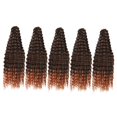 thumbnail image 3 of 5x paquetes de cabello ondulado profundo pelucas rizadas paquetes de cabello sintético a granel para fiesta de trenzado Marrón, 3 of 9