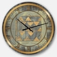 thumbnail image 1 of Designart « Tapisserie Géométrique Dorée Charmant Horloge Murale, 1 of 4