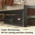 thumbnail image 3 of Queen Bed Frame with Headboard & Footboard, Bed Frame with Built-in Charging Station & LED Light, Storage Shelf, Noise-Free, No Box Spring Needed, Easy Assembly, Coffee Brown, 3 of 8