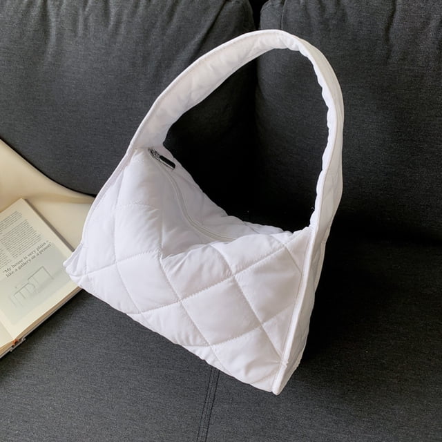 Bolso de media luna para mujer, Bolso de mano acolchado de gran capacidad para las axilas, Bolso de mano de moda para todos los días