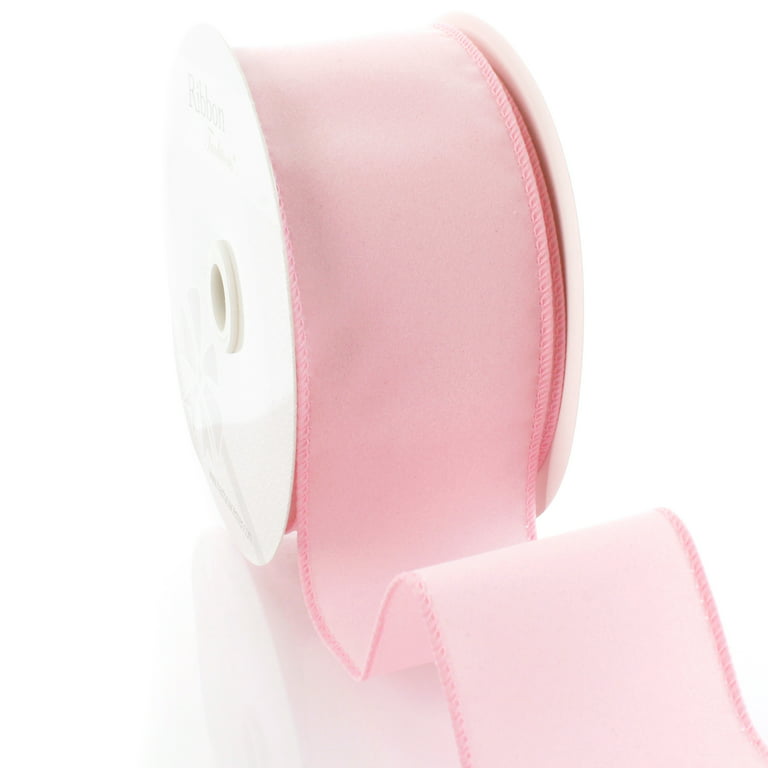 Ribbon Traditions 2.5 Wired Suede Velvet Ribbon Light Pink - 10