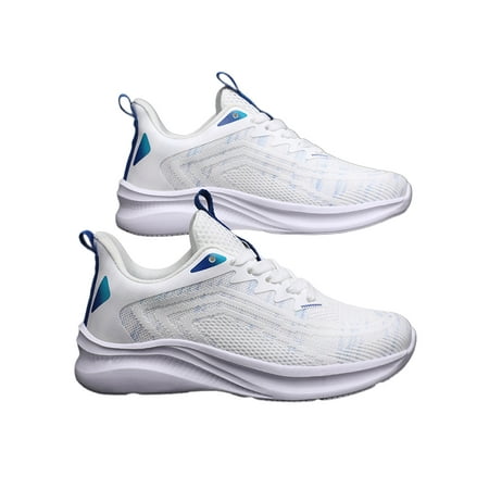 

Welliumy Mens Sneakers Thick Sole Walking Shoes Breathable Running Shoe Fitness Trainers Sports Lightweight Mesh Sneaker White 8.5